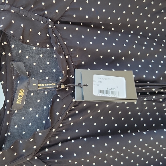 MAJE polka dot blouse. Black and white - Picture 4 of 4